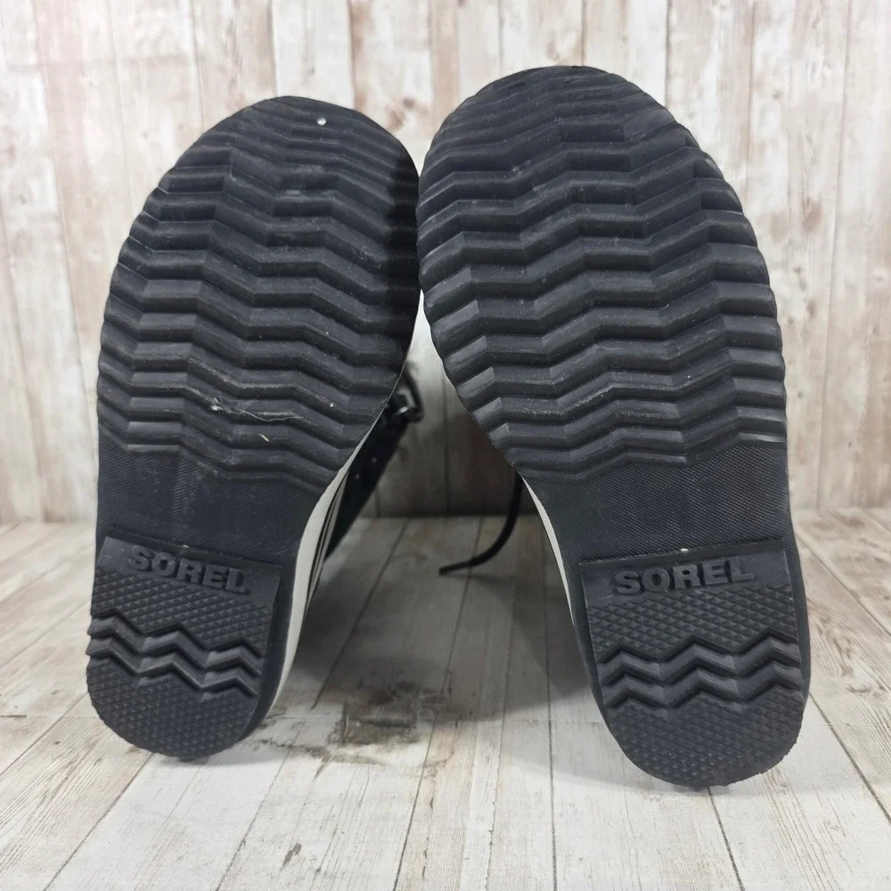 Sorel Joan of Arctic Black Waterproof Winter‎ Snow Boots Faux Fur Mens 7